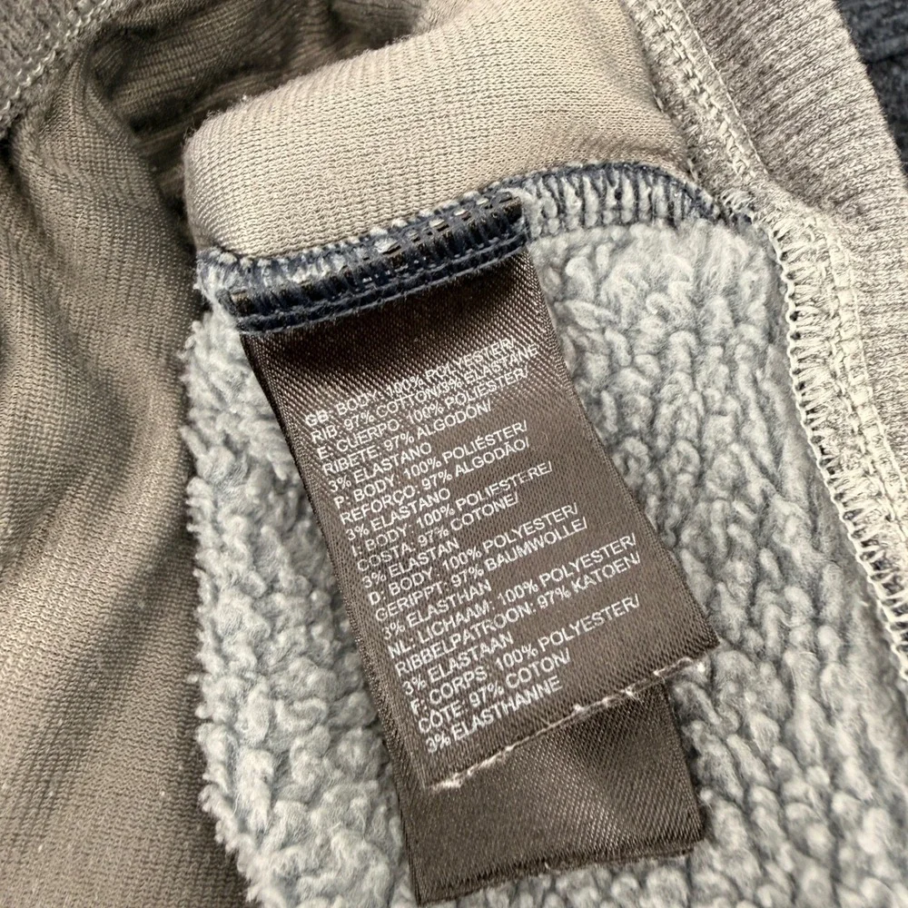 The North Face Hoodie Men XXL Blue Full Zip Sherpa Lined Fleece Heathered Jacket